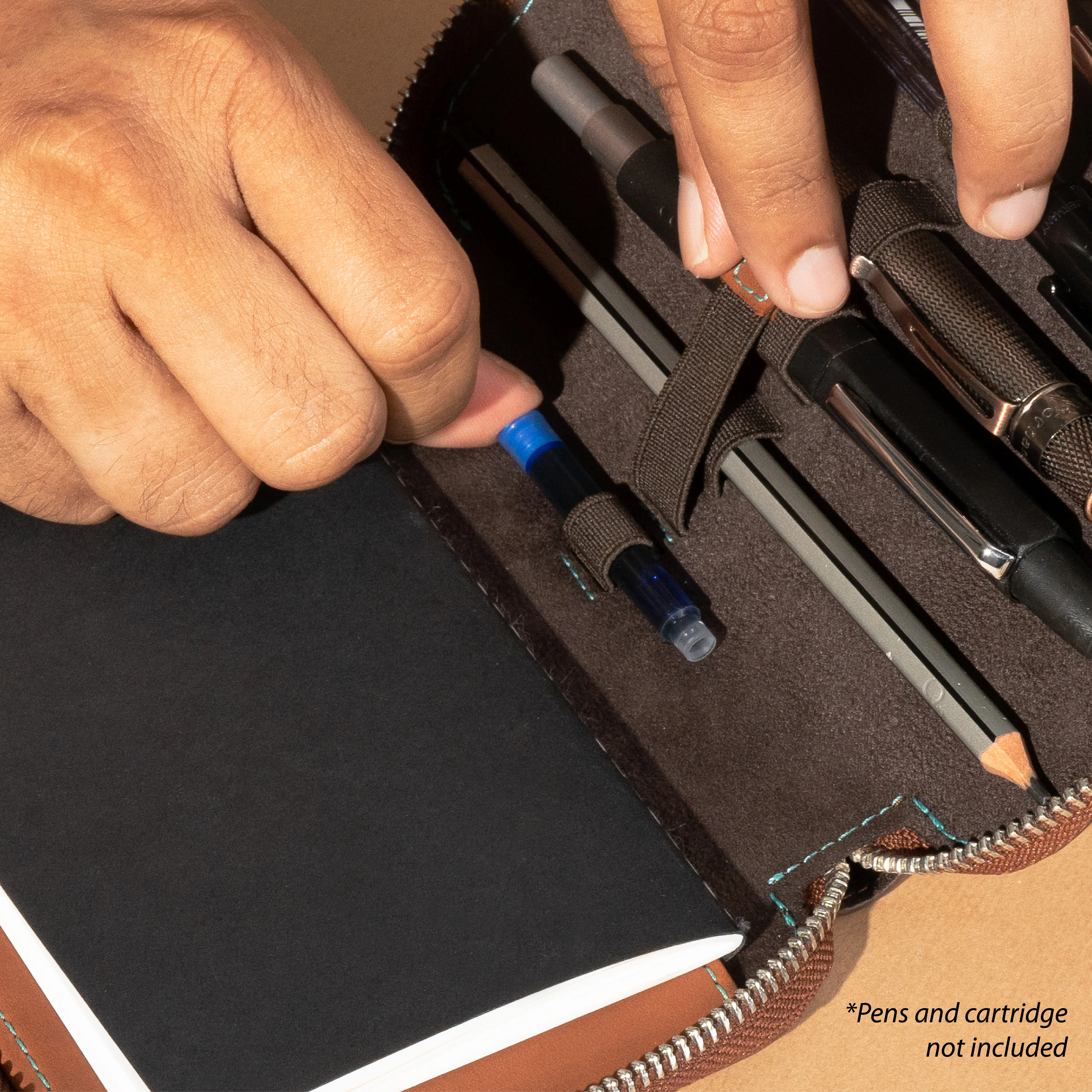 Endless Companion Leather Adjustable Pen Pouch - 3 Pens - Brown - Image 6