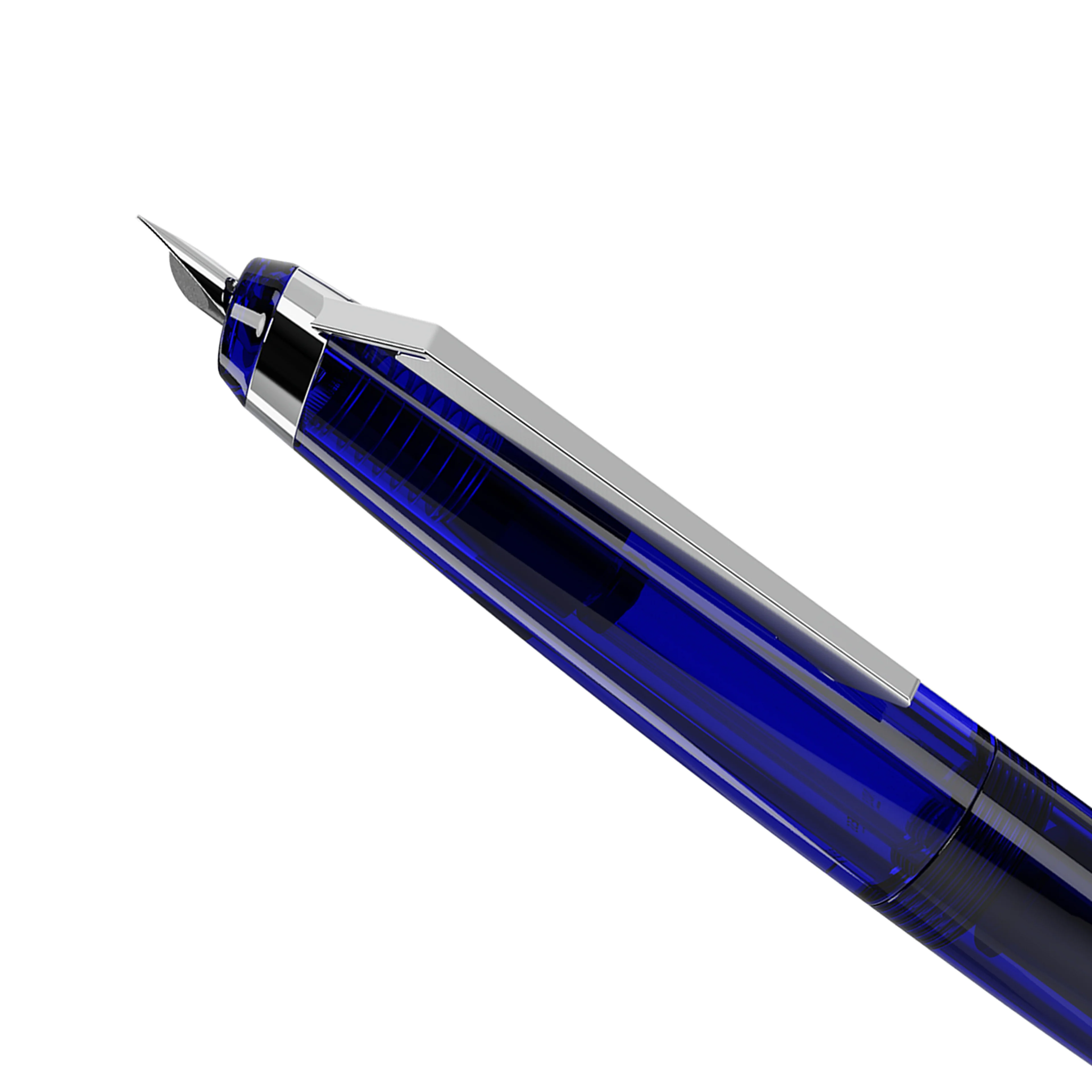 Endless Phantom Retractable Fountain Pen - Nebula Blue Chrome - Image 4