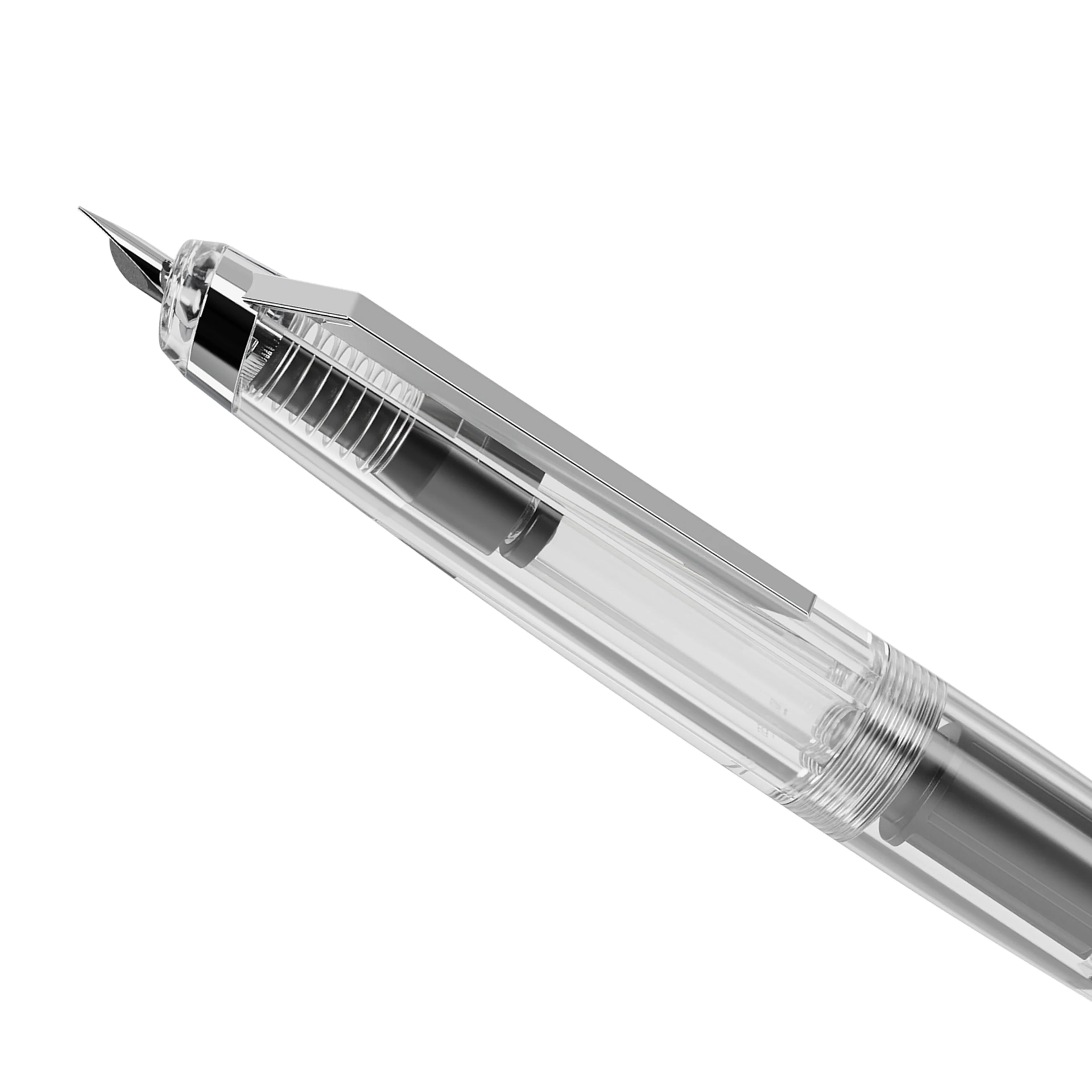 Endless Phantom Retractable Fountain Pen - Clear Chrome - Image 4